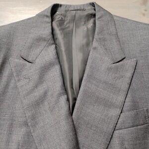 Kiton Wilkes Bashford Suit Coat 50 EU/40 US  Gray Nailhead Wool Dbl Breasted